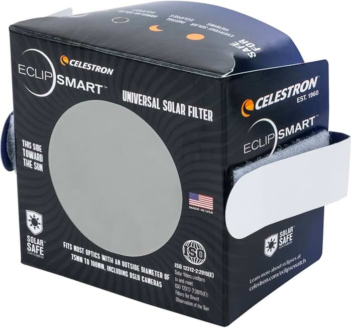 Safe Solar Eclipse Filter for Telescopes and Cameras