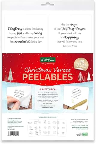 Christmas Verses Peelable Stickers for Card Making