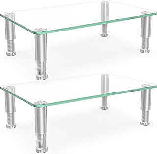 Two Pack Adjustable Monitor Stands for Flat Screens and Laptops
