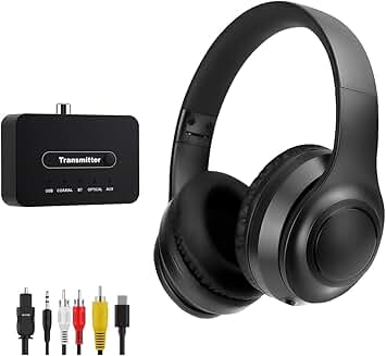 Wireless TV Headphones with Bluetooth and Multiple Audio Outputs