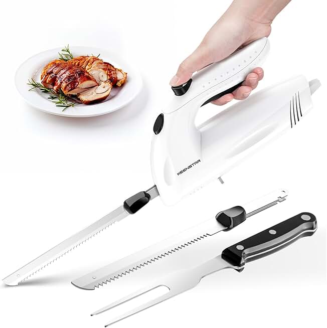 Electric Knife for Carving Meat, Bread, and More