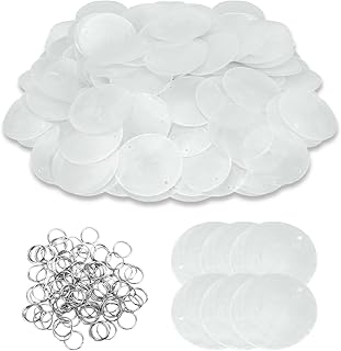 200 Capiz Shells and 100 Shell Garland Strings for Crafts