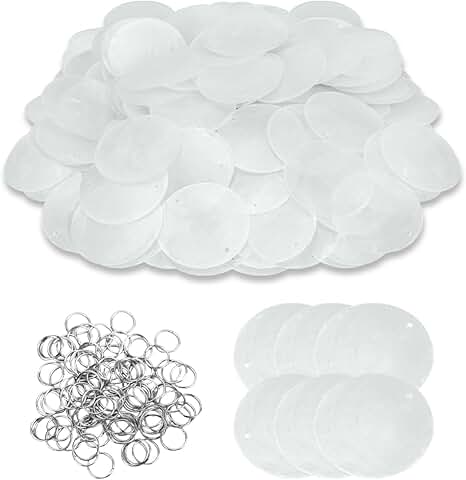 200 Capiz Shells and 100 Shell Garland Strings for Crafts