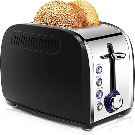 2-Slice Stainless Steel Toaster with Wide Slots