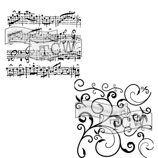 Reusable Art Stencils Set 6" x 6" 2 Pack