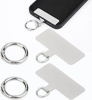 Two Metal Phone Tether Patches with Spring Rings