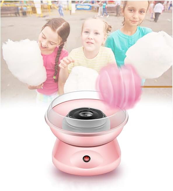 Portable Pink Cotton Candy and Marshmallow Maker for Home and Parties