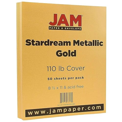 Gold Stardream Metallic Cardstock, 8.5 x 11, 50 Sheets