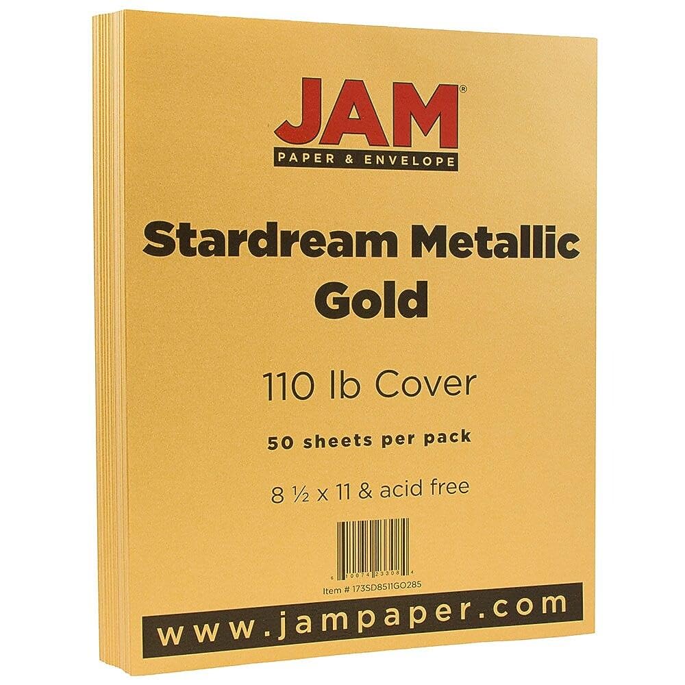 Gold Stardream Metallic Cardstock, 8.5 x 11, 50 Sheets