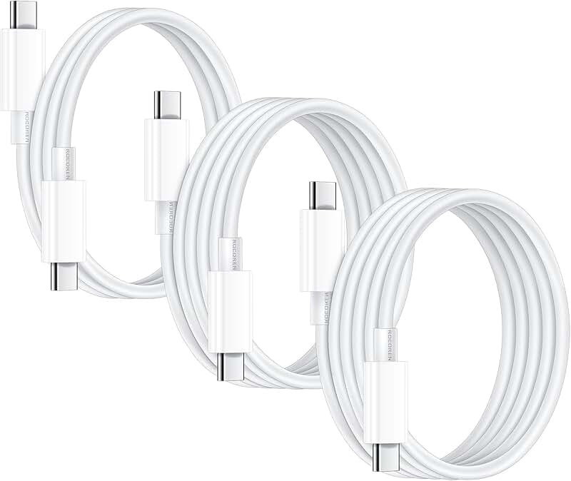 60W USB C to USB C Charging and Data Cable, 3 Pack