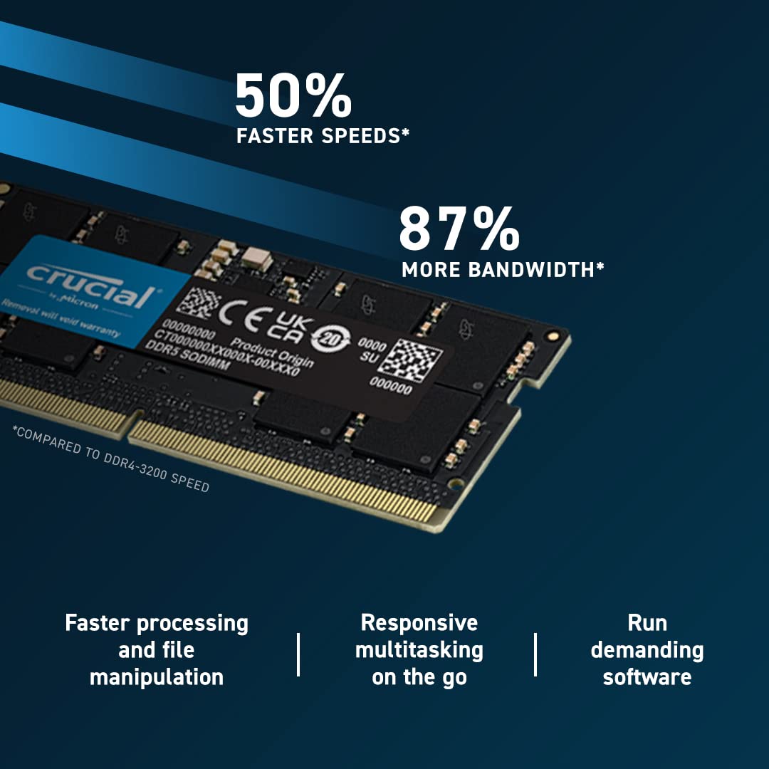 RAM 16GB DDR5 4800MHz CL40 Laptop Memory CT16G48C40S5