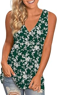 Women's V-Neck Sleeveless Summer Tank Tops S-3XL