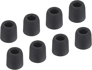Replacement foam ear tips for earbuds, small size, black, 8 pcs