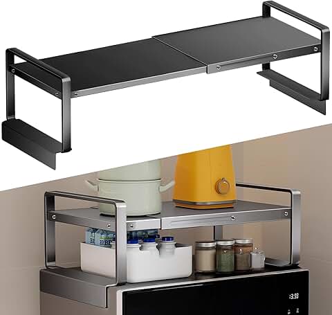 Adjustable L-Shaped Metal Storage Shelf for Kitchen and Laundry