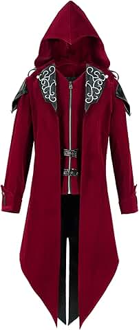 Men's Gothic Steampunk Hooded Jacket for Halloween