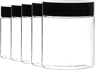 24 Clear Plastic Jars with Lids, 8 oz