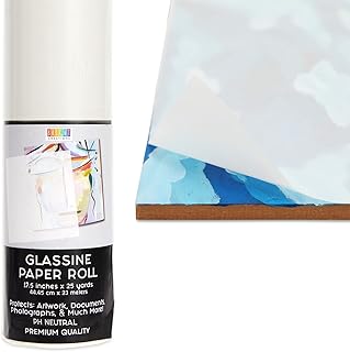 Translucent Acid-Free Glassine Paper Roll, 17.5 in x 25 yd