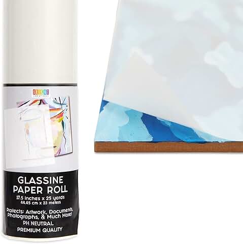 Translucent Acid-Free Glassine Paper Roll, 17.5 in x 25 yd