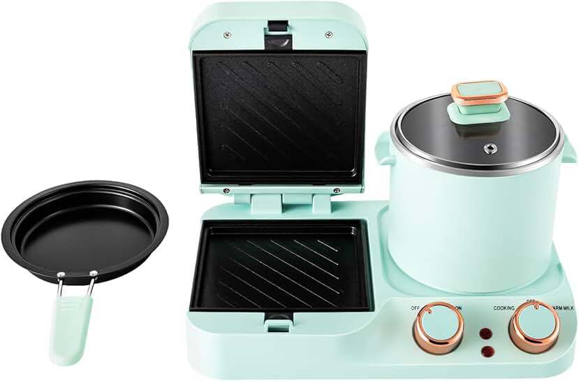3-in-1 Breakfast Station with Toaster and Cooker