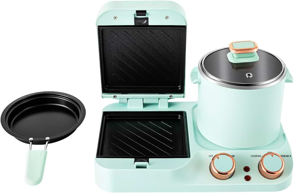 3-in-1 Breakfast Station with Toaster and Cooker
