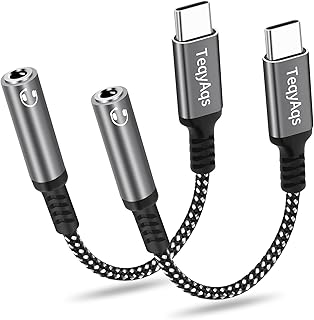 USB Type C to 3.5mm Headphone Adapter, 2-Pack