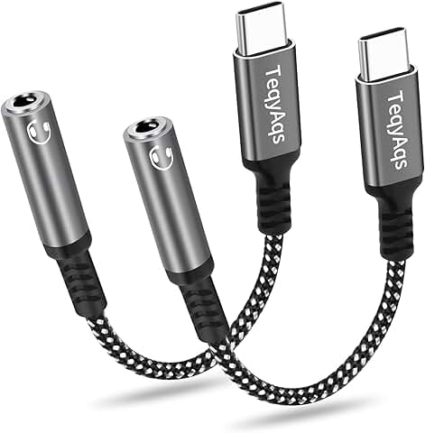 USB Type C to 3.5mm Headphone Adapter, 2-Pack