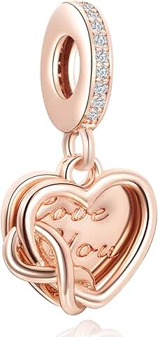 Rose Gold Sterling Silver Dangle Charm for Women