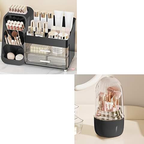 Black Makeup Organizer with Drawers