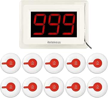 Wireless Caregiver Calling System with 10 Waterproof Buttons