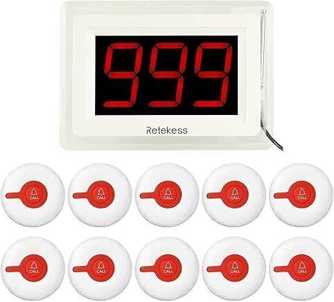 Wireless Caregiver Calling System with 10 Waterproof Buttons