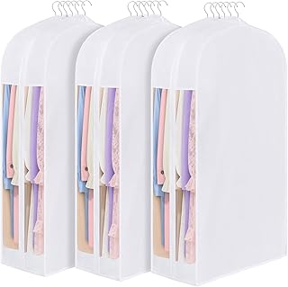 43-Inch Cotton Garment Bag for Hanging Clothes, 3-Pack
