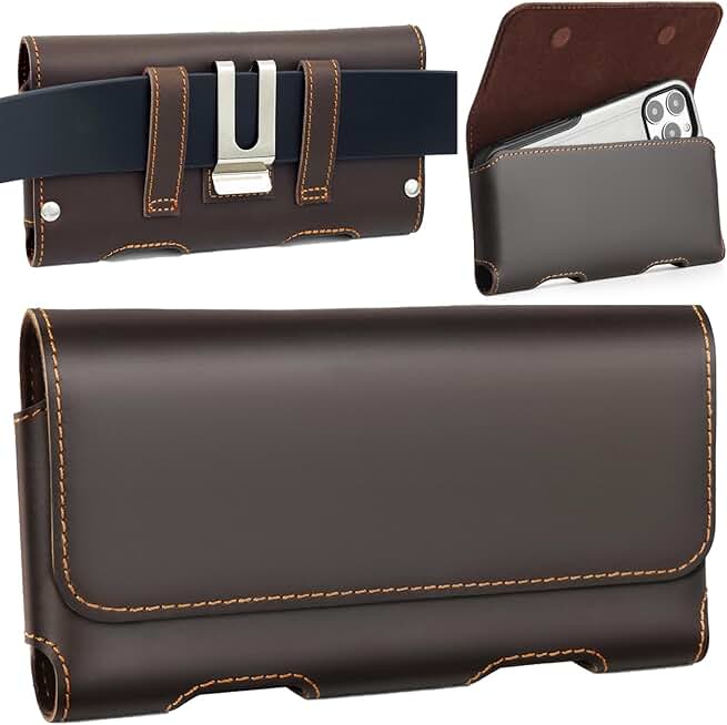 Genuine Leather Phone Holster for iPhone and Galaxy Models