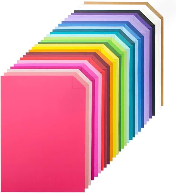 60 Sheets Assorted Color Cardstock, 250 gsm, A4