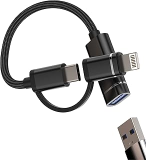 USB A to USB C Lightning Adapter for iPhone and iPad