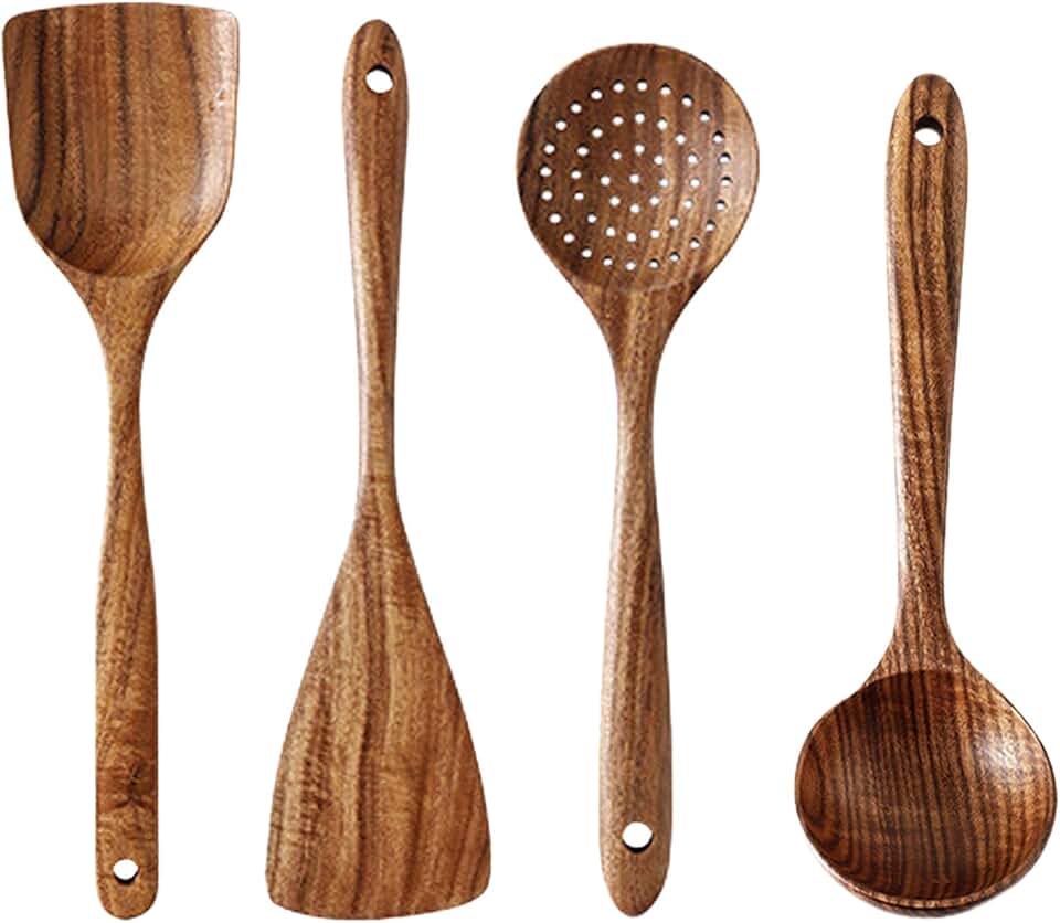 Wooden Kitchen Utensil Set with 4 Pieces