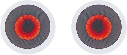 Pair of 8-inch in-ceiling home theater speakers with red LED
