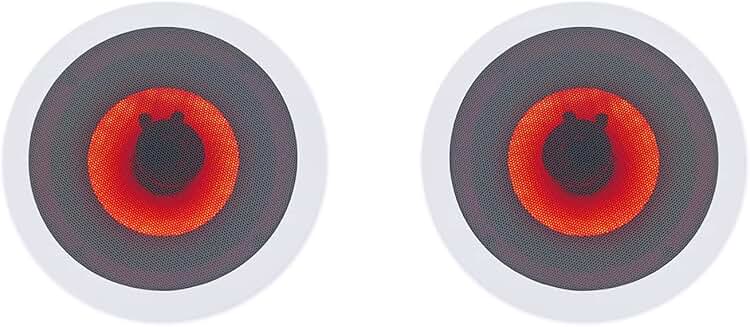 Pair of 8-inch in-ceiling home theater speakers with red LED