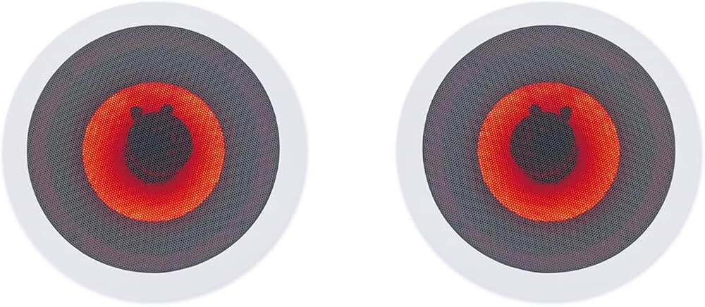 Pair of 8-inch in-ceiling home theater speakers with red LED
