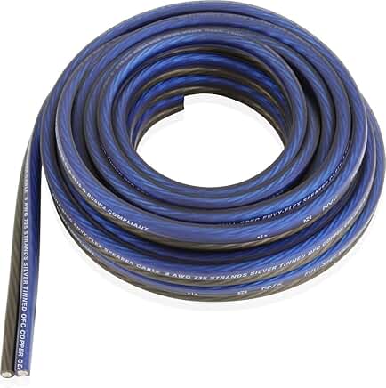 8 Gauge 20 Ft Speaker Cable with Oxygen-Free Copper