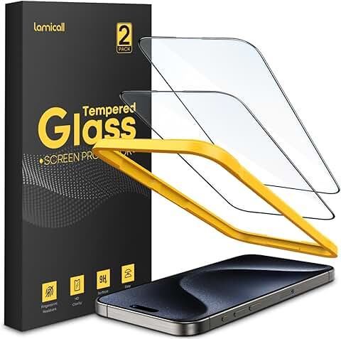 Two-Pack Tempered Glass Screen Protectors for iPhone 15 Pro Max