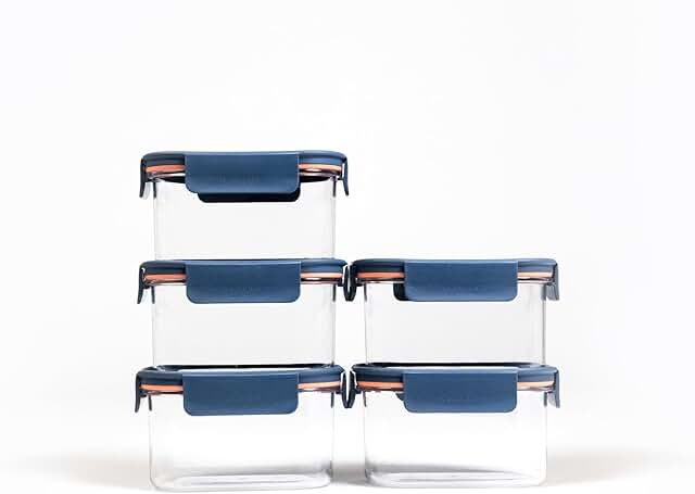 Set of 10 Navy Modular Food Storage Containers