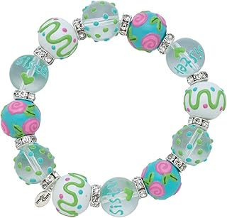 Sisters Forever Beaded Glass and Rhinestone Stretch Bracelet