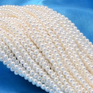 800 Pieces 2mm White Shell Pearl Beads for Jewelry Making