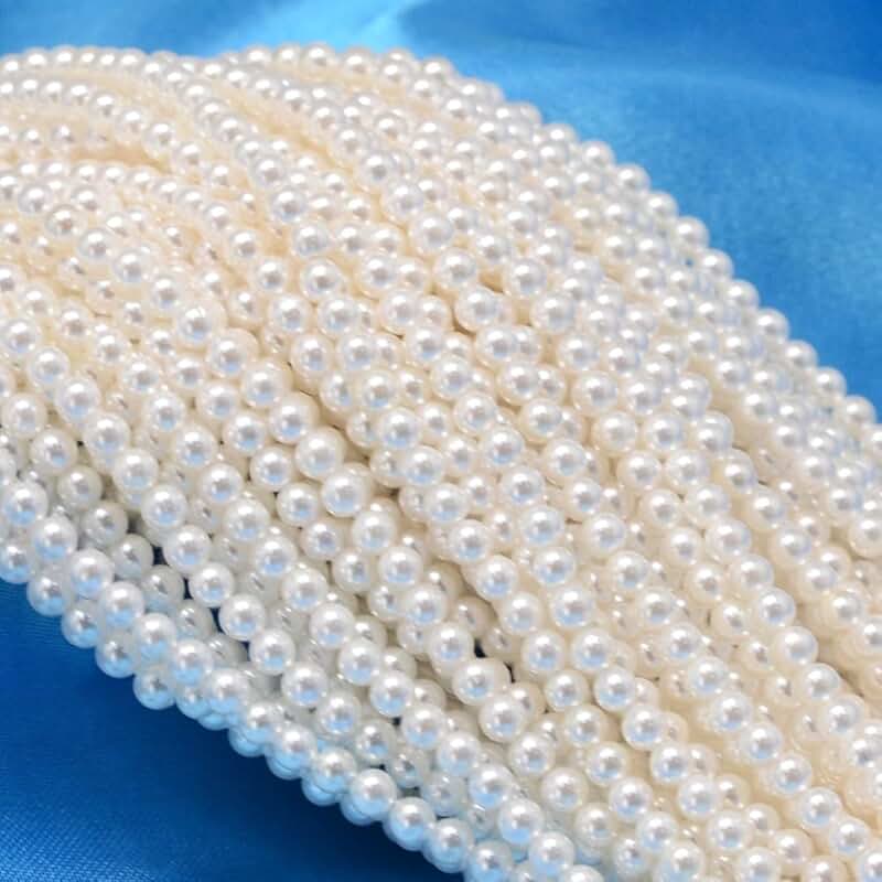 800 Pieces 2mm White Shell Pearl Beads for Jewelry Making