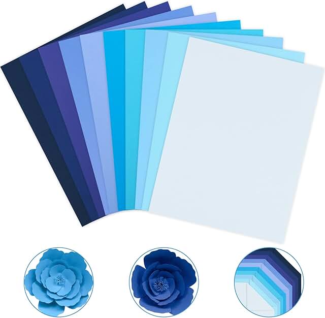50 Sheets of 8.5 x 11 Inch Blue Card Stock Paper