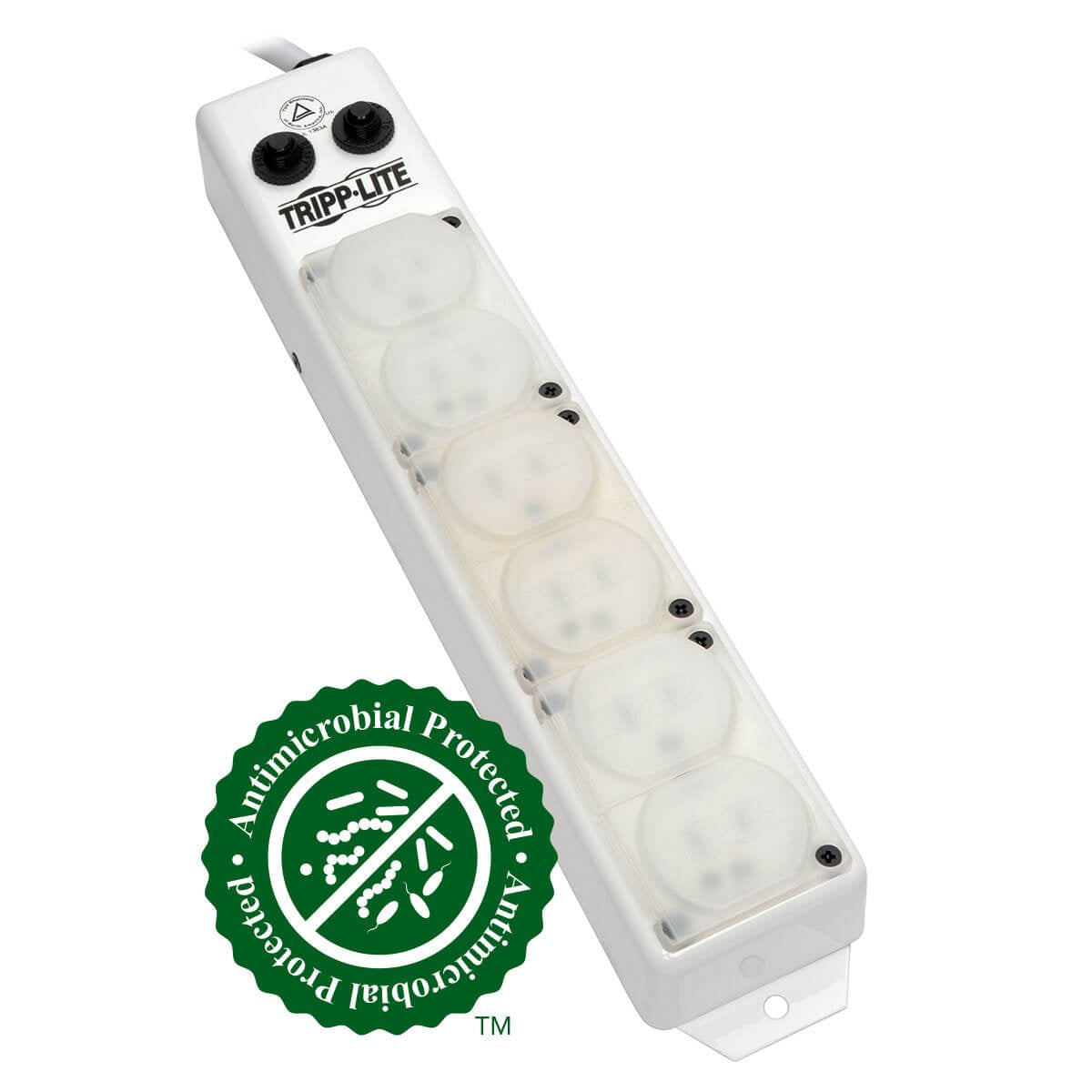 Safe-IT Medical-Grade Power Strip for Patient-Care Vicinity, 6 15A Hospital-Grade Outlets, 15ft. Cord, UL 1363A, White, Lifetime Warranty (PS-615-HG-OEM)