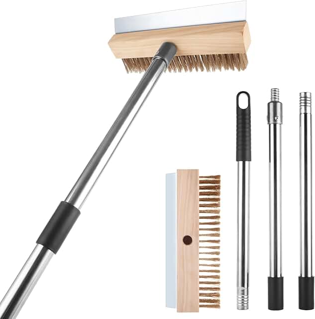 Adjustable Pizza Oven Brush with Scraper