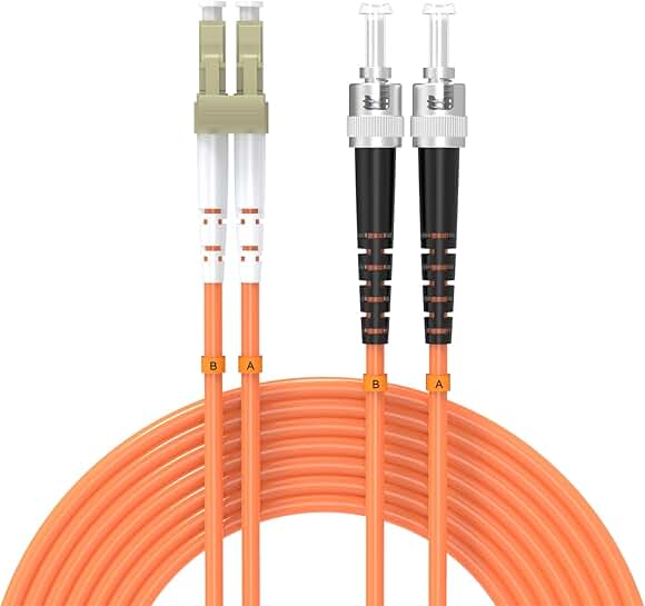 50m Multi-Mode Fiber Optic Patch Cord, LC to ST