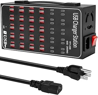 60-Port 300W USB Charging Station for Multiple Devices