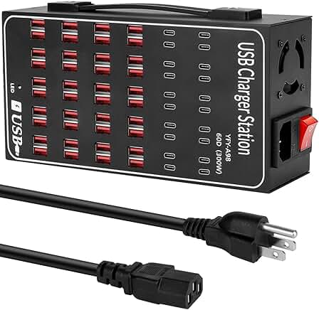 60-Port 300W USB Charging Station for Multiple Devices